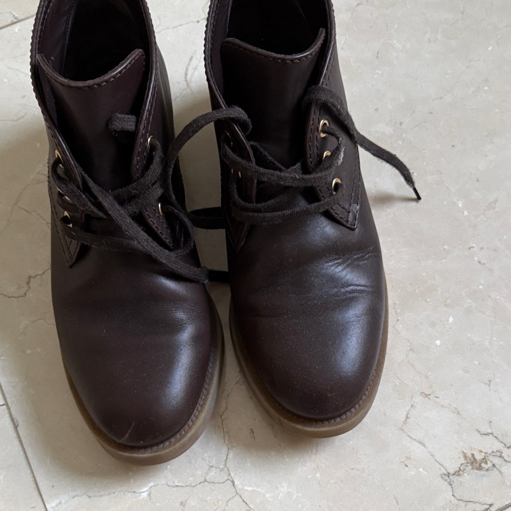 CHANEL Dark Brown Ankle Boots